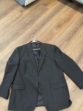Classic Black Pinstripe Men's Blazer